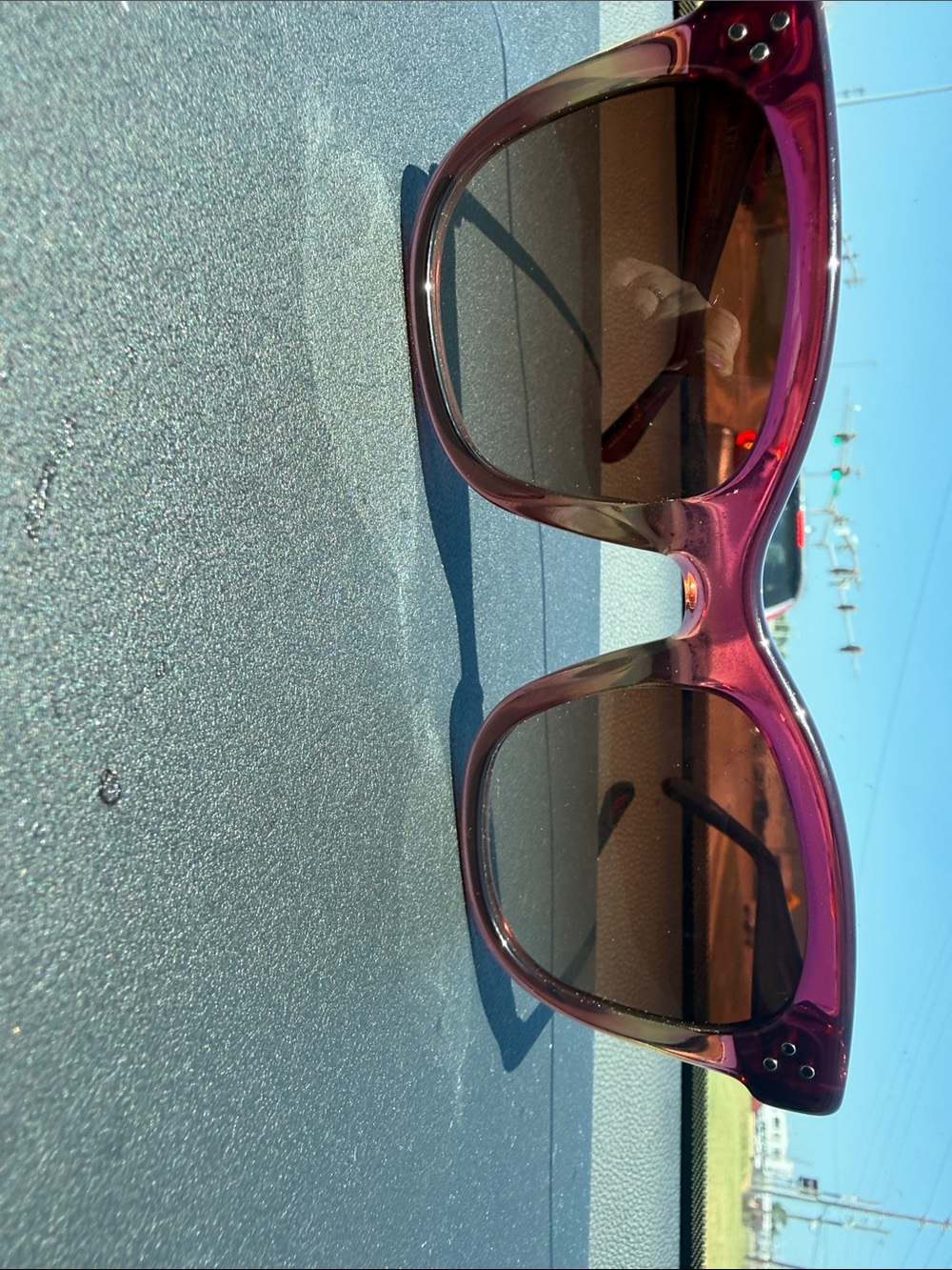 KREWE ADELE Women’s Oversized Cat-Eye Sunglasses in RED